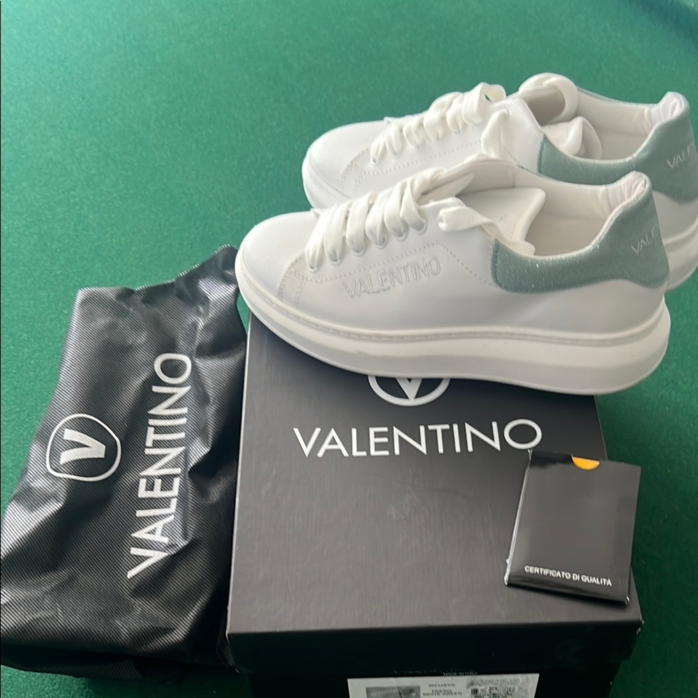 Valentino White and Gray Sneakers